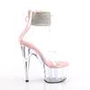 Pleaser - ADORE724RS Ankle strap sandal, Pole dance shoes - Pink/Transparent Product image